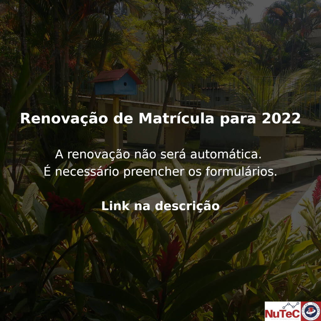 Renovação de matrícula para o ano de 2022